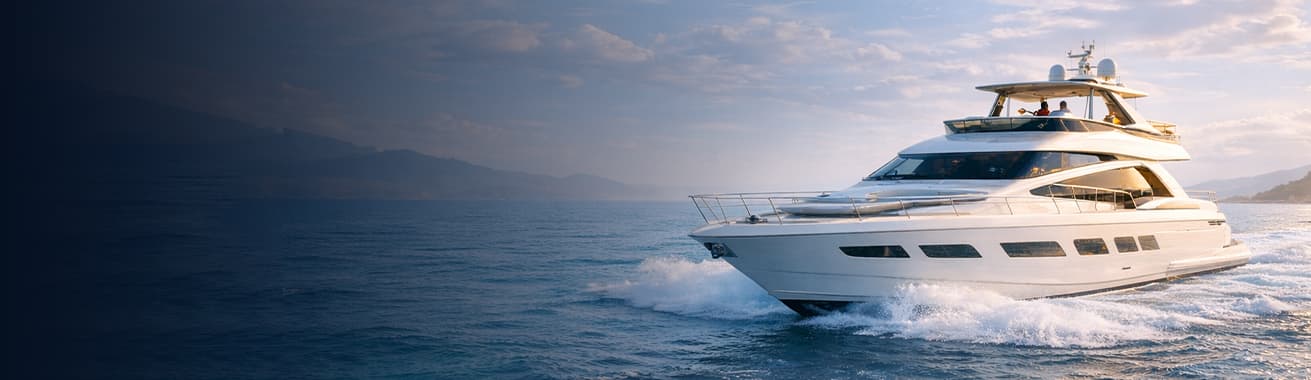 Elegant yacht on a calm lagoon